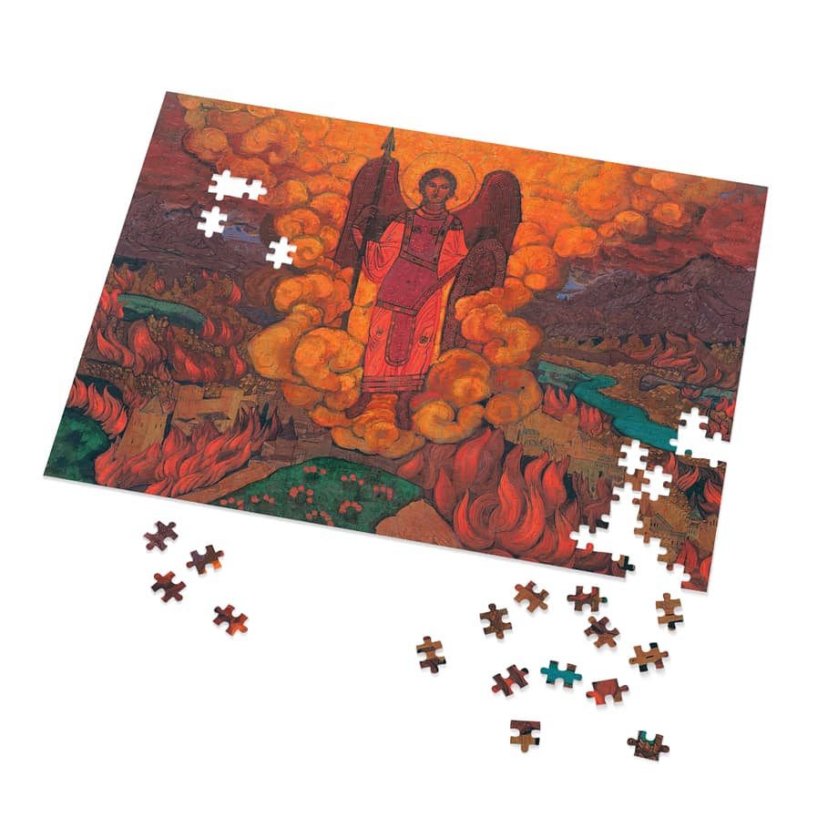 a puzzle with a picture of an angel